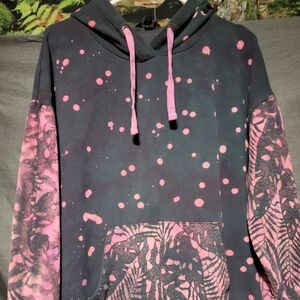 Pink and Green/Black Patterned Hoodie